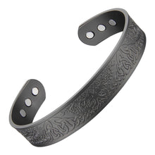 Load image into Gallery viewer, Tree of Life Unique Black Copper Magnetic Bangle - Gauss Therapy