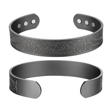Load image into Gallery viewer, Tree of Life Unique Black Copper Magnetic Bangle - Gauss Therapy