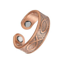 Load image into Gallery viewer, Set of Two - Greek Ikhthus Copper Magnetic Rings - GaussTherapy