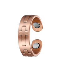 Load image into Gallery viewer, Set of Two - Cross Design Copper Magnetic Rings - GaussTherapy