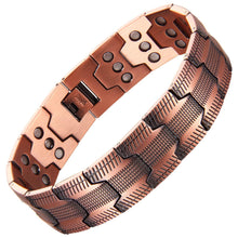 Load image into Gallery viewer, Ultra Strong Triple Row Copper Magnetic Bracelet - Gauss Therapy