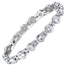 Load image into Gallery viewer, Ladies Laguna White Crystal Magnetic Bracelet - Gauss Therapy