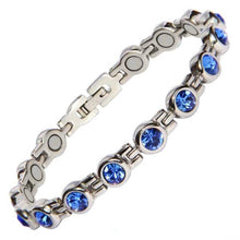 Load image into Gallery viewer, Ladies Laguna Blue Crystal Magnetic Bracelet - Gauss Therapy
