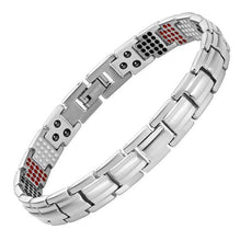 Load image into Gallery viewer, Ladies Silver Titanium Magnetic Bracelet - Gauss Therapy