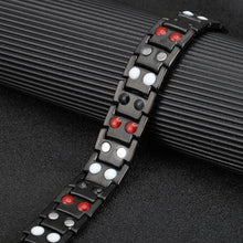 Load image into Gallery viewer, Black Double Row Titanium Bracelet - Gauss Therapy