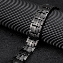Load image into Gallery viewer, Black Double Row Titanium Bracelet - Gauss Therapy