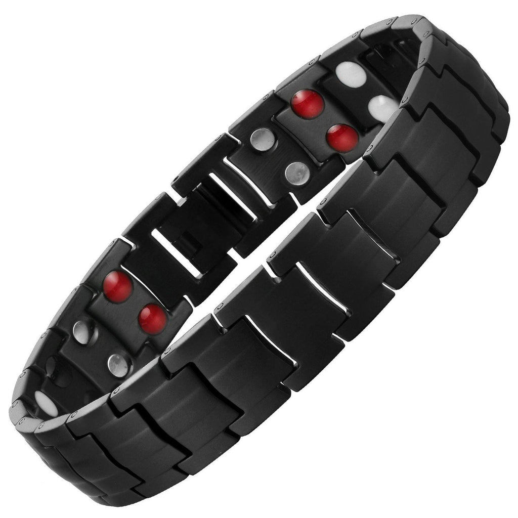 Mens Bracelets Titanium Matt Black Titanium Bracelet Gauss Therapy - Main Image