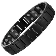 Load image into Gallery viewer, Matt Black Titanium Strong Magnetic Bracelet - Gauss Therapy