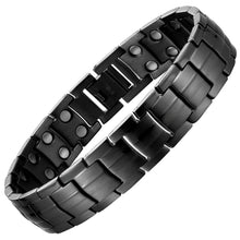 Load image into Gallery viewer, Mens Gun Metal Titanium Strong Magnetic Bracelet - Gauss Therapy