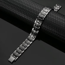 Load image into Gallery viewer, Mens Gun Metal Titanium Strong Magnetic Bracelet - Gauss Therapy
