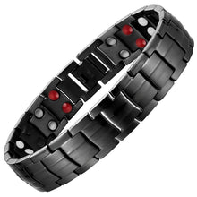 Load image into Gallery viewer, Gun Metal Titanium 4in1 Magnetic Therapy Bracelet - Gauss Therapy