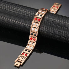 Load image into Gallery viewer, Unisex Rose Gold Titanium 4in1 Magnetic Bracelet - Gauss Therapy