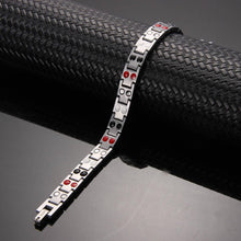 Load image into Gallery viewer, Ladies Silver & Rose Gold 4in1 Titanium Magnetic Bracelet - Gauss Therapy