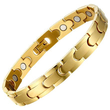 Load image into Gallery viewer, Synergy Gold Stainless Steel Magnetic Bracelet - Gauss Therapy