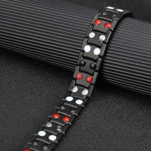 Load image into Gallery viewer, Black Blue Titanium 4in1 Magnetic Therapy Bracelet - Gauss Therapy