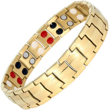 Load image into Gallery viewer, Gold Titanium 4in1 Magnetic Therapy Bracelet - GaussTherapy
