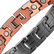 Load image into Gallery viewer, Black Copper Link Unisex Magnetic Bracelet - Gauss Therapy