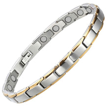 Load image into Gallery viewer, Trinity Silver & Gold Magnetic Bracelet - Gauss Therapy