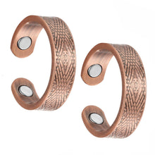 Load image into Gallery viewer, Set of Two - Celtic Design Copper Magnetic Rings - GaussTherapy