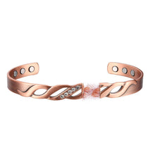 Load image into Gallery viewer, Ladies Elegant Crystal Copper Magnetic Bangle - Gauss Therapy