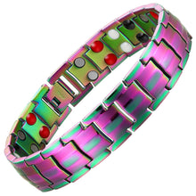 Load image into Gallery viewer, Rainbow Titanium 4in1 Magnetic Therapy Bracelet - Gauss Therapy
