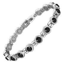 Load image into Gallery viewer, Ladies Laguna Black Crystal Magnetic Bracelet
