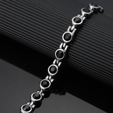 Load image into Gallery viewer, Ladies Laguna Black Crystal Magnetic Bracelet
