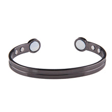 Load image into Gallery viewer, Black Copper Hi Power Gauss Therapy Magnetic Bangle
