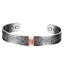 Load image into Gallery viewer, Silver Celtic Holistic Pure Copper Magnetic Bangle
