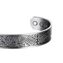 Load image into Gallery viewer, Silver Celtic Holistic Pure Copper Magnetic Bangle
