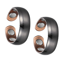 Load image into Gallery viewer, Set of Two - Rounded Black Copper Magnetic Rings
