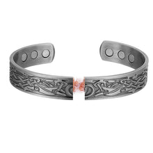 Load image into Gallery viewer, Viking Magnetic Therapy Silver Copper Bangle
