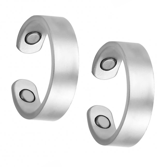 Set of Two - Silver Copper Magnetic Rings