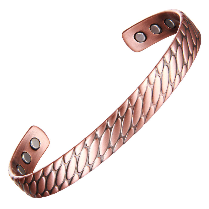 Snakeskin Magnetic Therapy Copper Bangle