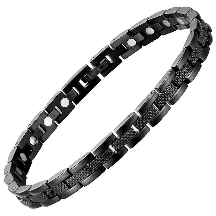 Affinity Black Stainless Steel Magnetic Bracelet - Gauss Therapy