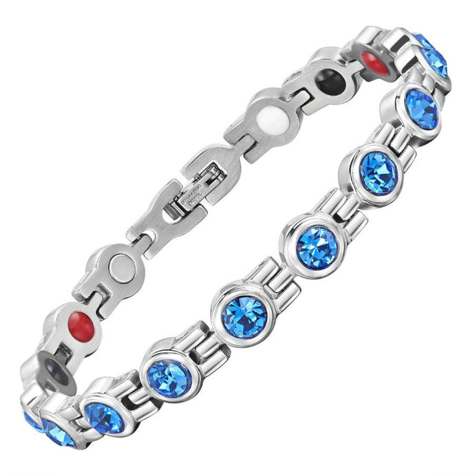Ladies Laguna Blue Crystal Magnetic 4in1 Bracelet