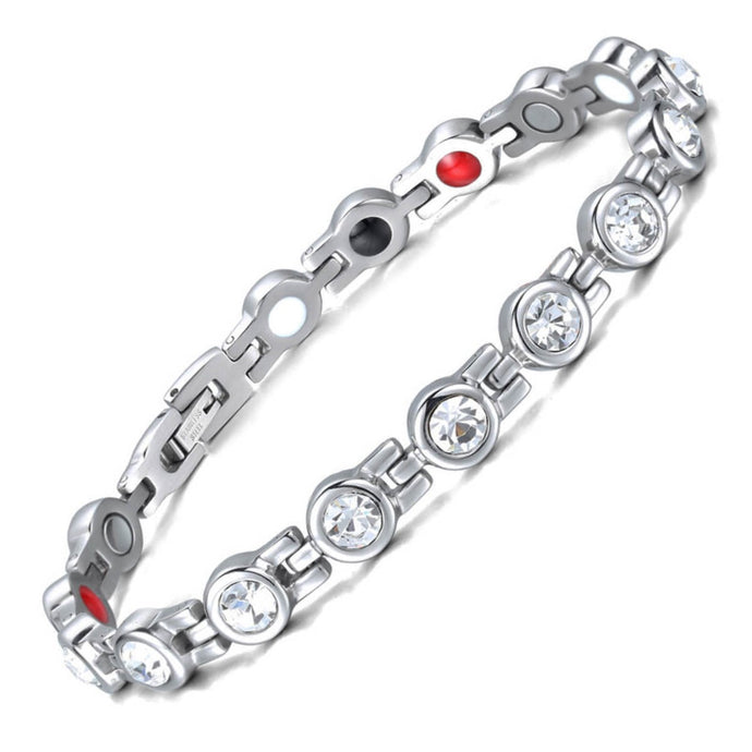 Ladies Laguna White Crystal Magnetic 4in1 Bracelet