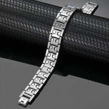 Load image into Gallery viewer, Silver Gold Titanium Strong Magnetic Bracelet - Gauss Therapy
