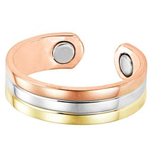 Load image into Gallery viewer, Set of Two - Three Tone Copper Magnetic Rings - Gauss Therapy
