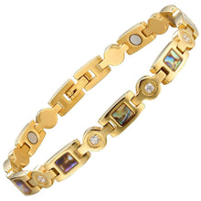 Load image into Gallery viewer, Trinity Gold Stainless Steel Magnetic Bracelet - Gauss Therapy
