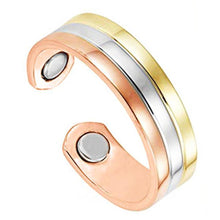 Load image into Gallery viewer, Set of Two - Three Tone Copper Magnetic Rings - Gauss Therapy
