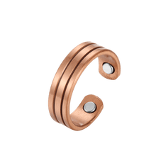 Load image into Gallery viewer, Set of Two - Triple Band Copper Magnetic Rings - Gauss Therapy
