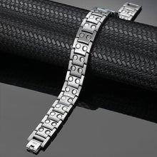 Load image into Gallery viewer, Silver Gold Titanium Fully Magnetic Therapy Bracelet - Gauss Therapy
