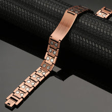 Load image into Gallery viewer, Heavy ID Black Copper Link Magnetic Bracelet - Gauss Therapy
