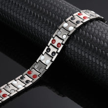 Load image into Gallery viewer, Silver Titanium Bio Energy Magnetic Bracelet - Gauss Therapy
