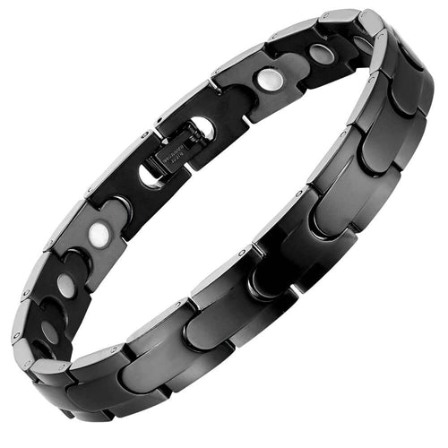 Synergy Black Stainless Steel Magnetic Bracelet - Gauss Therapy