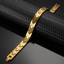 Load image into Gallery viewer, Synergy Gold Stainless Steel Magnetic Bracelet - Gauss Therapy
