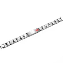 Load image into Gallery viewer, Silver Stainless Steel ID Magnetic Bracelet - Gauss Therapy
