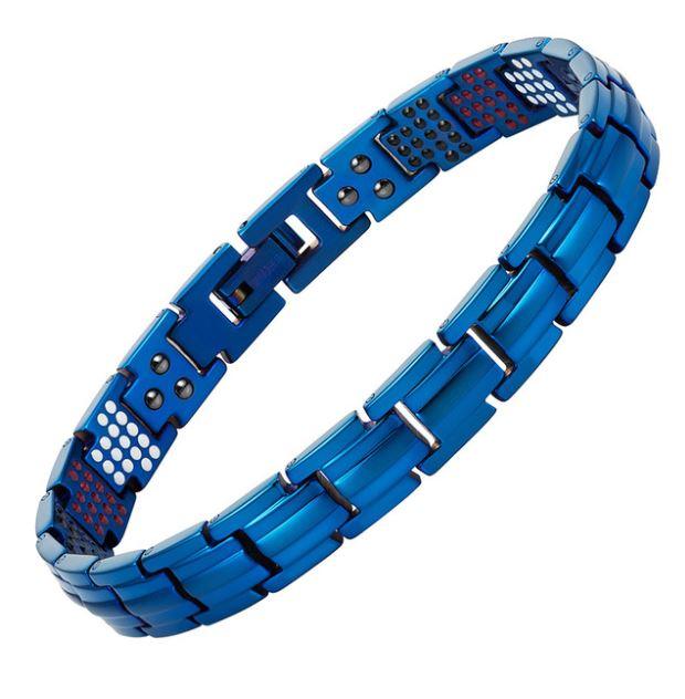 Ladies Blue Titanium Magnetic Bracelet - Gauss Therapy