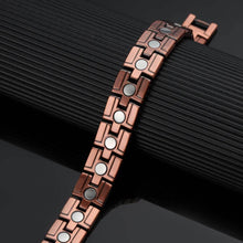Load image into Gallery viewer, Unisex Copper Link Full Magnetic Therapy Bracelet - Gauss Therapy
